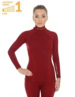 Brubeck Футболка женская дл.рукав Wool Merino 78% Бордо в Нижнем Новгороде