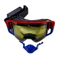 AiM Очки снегоходные с магнитной линзой и подогревом (PRO) 31-107 Accu Heated Red-Blue Glossy в Нижнем Новгороде