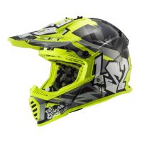 LS2 Шлем MX437 Fast Evo Mini Crusher Black Hi-Vis Yellow в Нижнем Новгороде